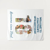Foto-collage achtergrond voor 18e verjaardagsfeest wandkleed (Voorkant (horizontaal))