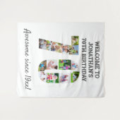 Foto-collage achtergrond voor 70e verjaardagsfeest wandkleed (Voorkant (horizontaal))