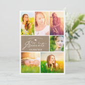 Foto Collage Afstudeerder Kraft Paper Graduparty Kaart (Staand voorkant)
