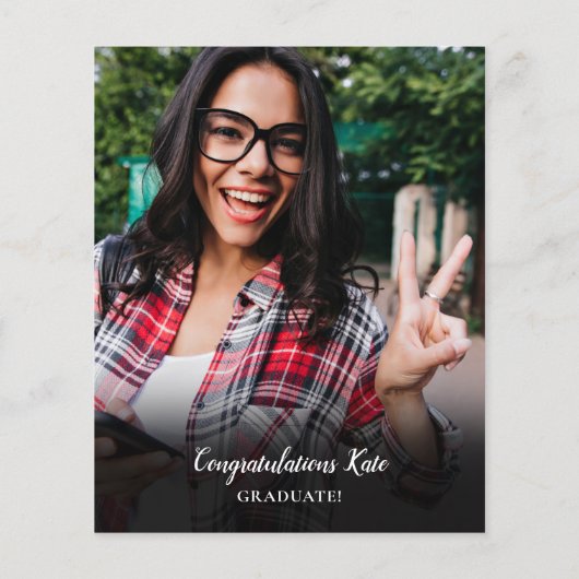 Foto Collage Afstudeerfeest Budget Uitnodiging (Achterkant)