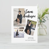 Foto Collage Afstuderen Aankondigingskaart Kaart (Staand voorkant)