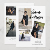 Foto Collage Afstuderen Aankondigingskaart Kaart (Voorkant / Achterkant)