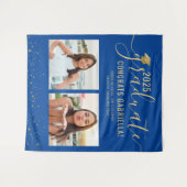 Foto Collage Afstuderen Booth Backdrop Blue Wandkleed (Voorkant (horizontaal))