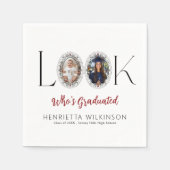 Foto Collage Afstuderen Elegant Schrift  Servet (Voorkant)