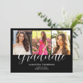 Foto Collage Afstuderen Flat Announcement Kaart (Staand voorkant)