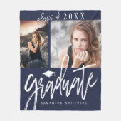 Foto Collage Afstuderen Fleece Blanket Blue (Voorkant)