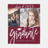 Foto Collage Afstuderen Fleece Blanket Burgundy (Voorkant)