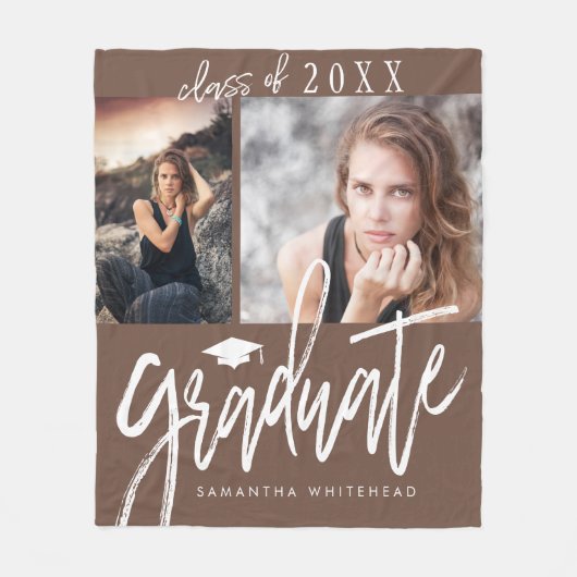Foto Collage Afstuderen Fleece Blanket Tan Deken (Voorkant)