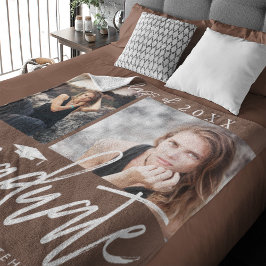 Foto Collage Afstuderen Fleece Blanket Tan Deken