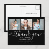 Foto Collage Afstuderen Hartelijk dank 2022 zwart Briefkaart (Voorkant / Achterkant)