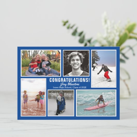 Foto Collage Afstuderen Open House Invitation Kaart (Staand voorkant)