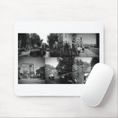 Foto collage Amsterdam 1 in zwart-wit Muismat (Met muis)