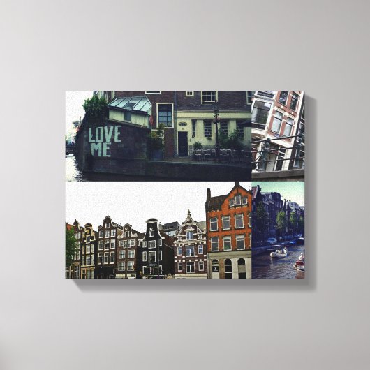 Foto collage Amsterdam 3 Canvas Afdruk (Voorkant)