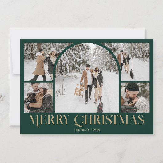 Foto Collage Arch Merry Christmas Feestdagenkaart (Voorkant)