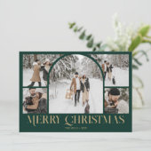 Foto Collage Arch Merry Christmas  Feestdagenkaart (Staand voorkant)