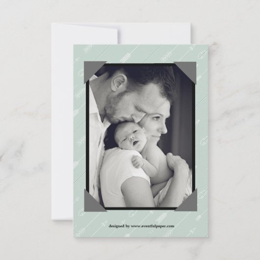 Foto Collage Arrows -3x5 Birth Announding Aankondiging (Achterkant)