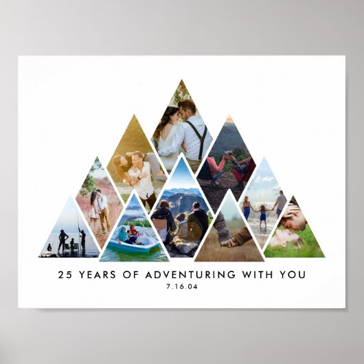 Foto Collage Avontuur 25ste Verjaardag Koppels Poster (Voorkant)
