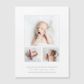 Foto Collage Baby Boy Birth Announding Magnet Magnetische Uitnodiging (Voorkant)