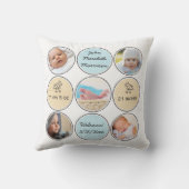 Foto: Collage Baby Boy Name, geboorte stats and du Kussen (Achterkant)