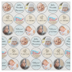 Foto: Collage Baby Boy Name, geboorte stats and du Stof