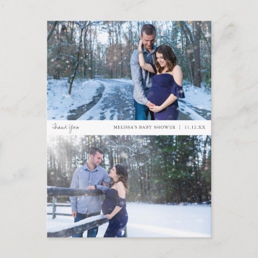 Foto Collage Baby shower Hartelijk dank Briefkaart (Voorkant)
