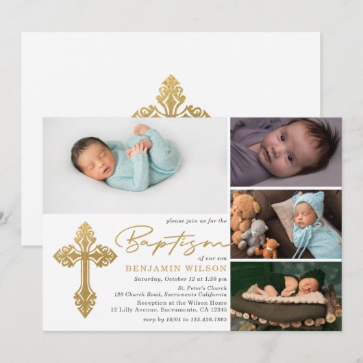 Foto Collage Baptisme Kaart (Voorkant / Achterkant)