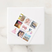 Foto collage bedankjes 70e verjaardagsfeestje labels (In situ)