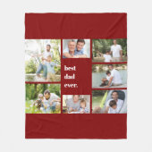 Foto Collage Best Dad Ever Maroon Fleece Deken (Voorkant)