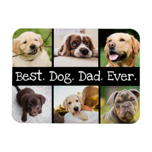 Foto Collage Best Dog Dad in Black and White Magneet