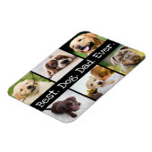 Foto Collage Best Dog Dad in Black and White Magneet (Linkerzijde)