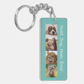 Foto Collage Best Dog Ma Ever Fun Blauwgroen White Sleutelhanger (Voorkant Links)