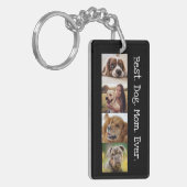 Foto Collage Best Dog Mam Ever Fun Black White Sleutelhanger (Voorkant Links)