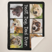 Foto Collage Best Dog Pap Ever Black and White Sherpa Deken (Voorkant)