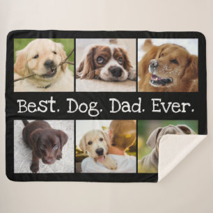 Foto Collage Best Dog Pap Ever Black and White Sherpa Deken