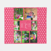 Foto Collage Best Friend Ever Bright Roze Fleece Deken (Voorkant (Horizontaal))