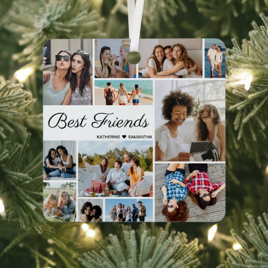 Foto Collage Best Friends Forever C Metalen Ornament (Insitu)