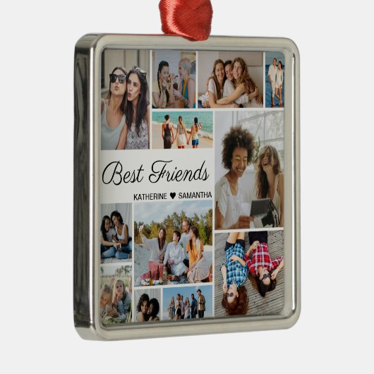 Foto Collage Best Friends Forever Metalen Ornament (Rechts)