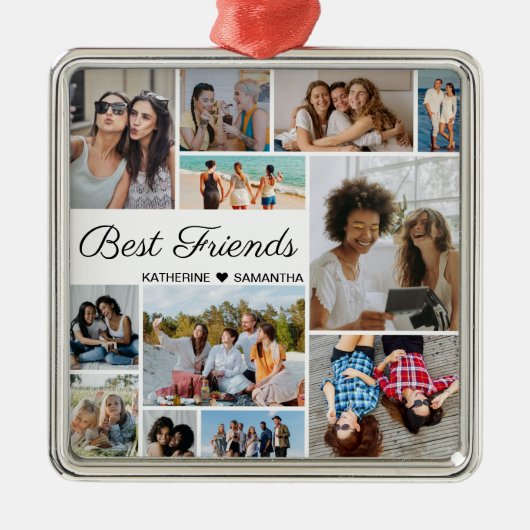 Foto Collage Best Friends Forever Metalen Ornament (Voorkant)