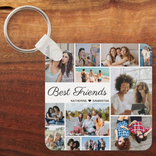 Foto Collage Best Friends Forever Sleutelhanger (Voorkant)