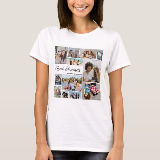 Foto Collage Best Friends Forever Unisex T-shirt (Voorkant)