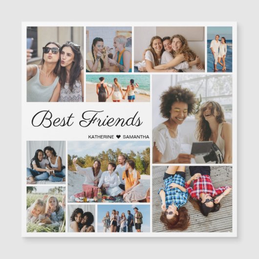 Foto Collage Best Friends Magnetic Kaart (Voorkant)
