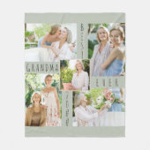 Foto Collage Best Grandma Ever Green Fleece Deken (Voorkant)