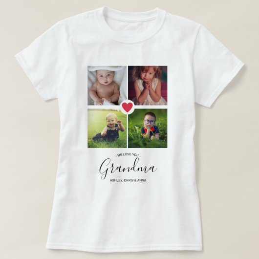 Foto Collage Best Grandma Persoonlijk aangepast T-shirt (Design voorkant)