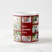 Foto Collage Best Grandpa Ever Maroon and White Grote Koffiekop (Voorkant)