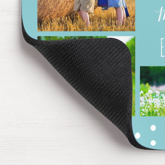 Foto Collage Best Mam Ever Sky Blue Muismat (Hoek)