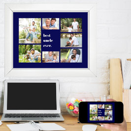 Foto Collage Best oom Ever Navy Blue Poster