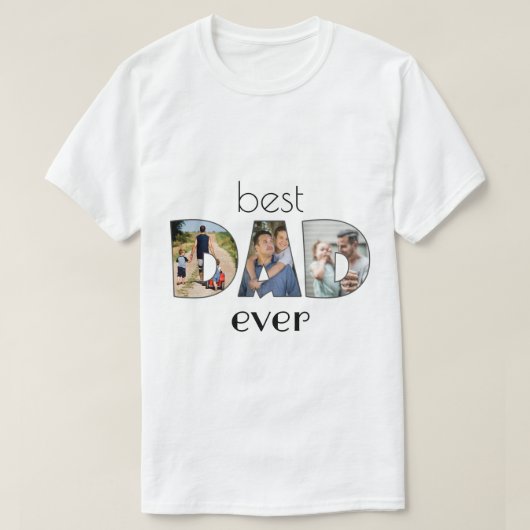 Foto Collage - beste DAD ooit T-Shirt (Design voorkant)