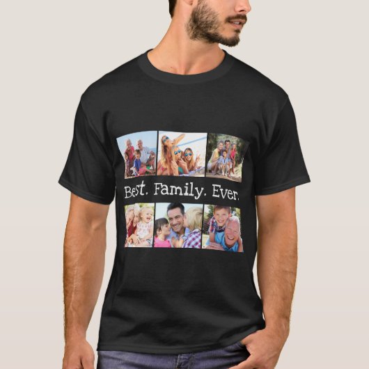 Foto Collage Beste familie ooit op maat gemaakt T-shirt (Voorkant)