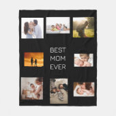 Foto Collage Beste Mam Ooit Zwart Fleece Deken (Voorkant)