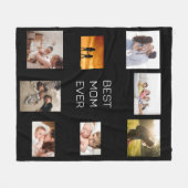 Foto Collage Beste Mam Ooit Zwart Fleece Deken (Voorkant (Horizontaal))